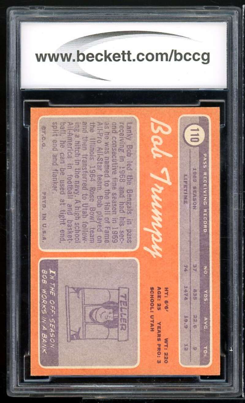 1970 Topps #110 Bob trumpy Rookie Card BGS BCCG 9 Near Mint+ Image 2