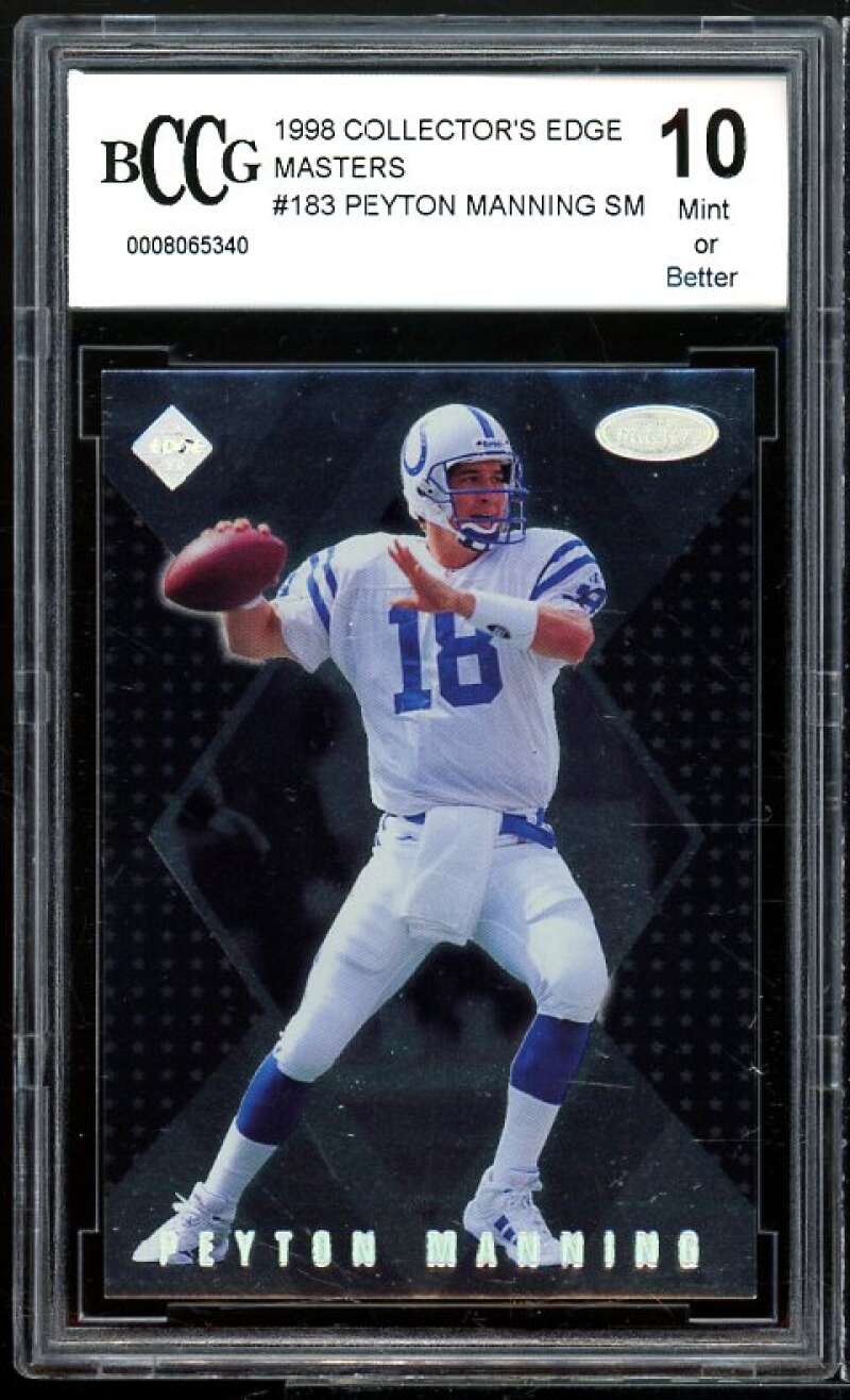 1998 Collector's Edge Master #183 Peyton Manning Rookie Card BGS BCCG 10 Mint+ Image 1