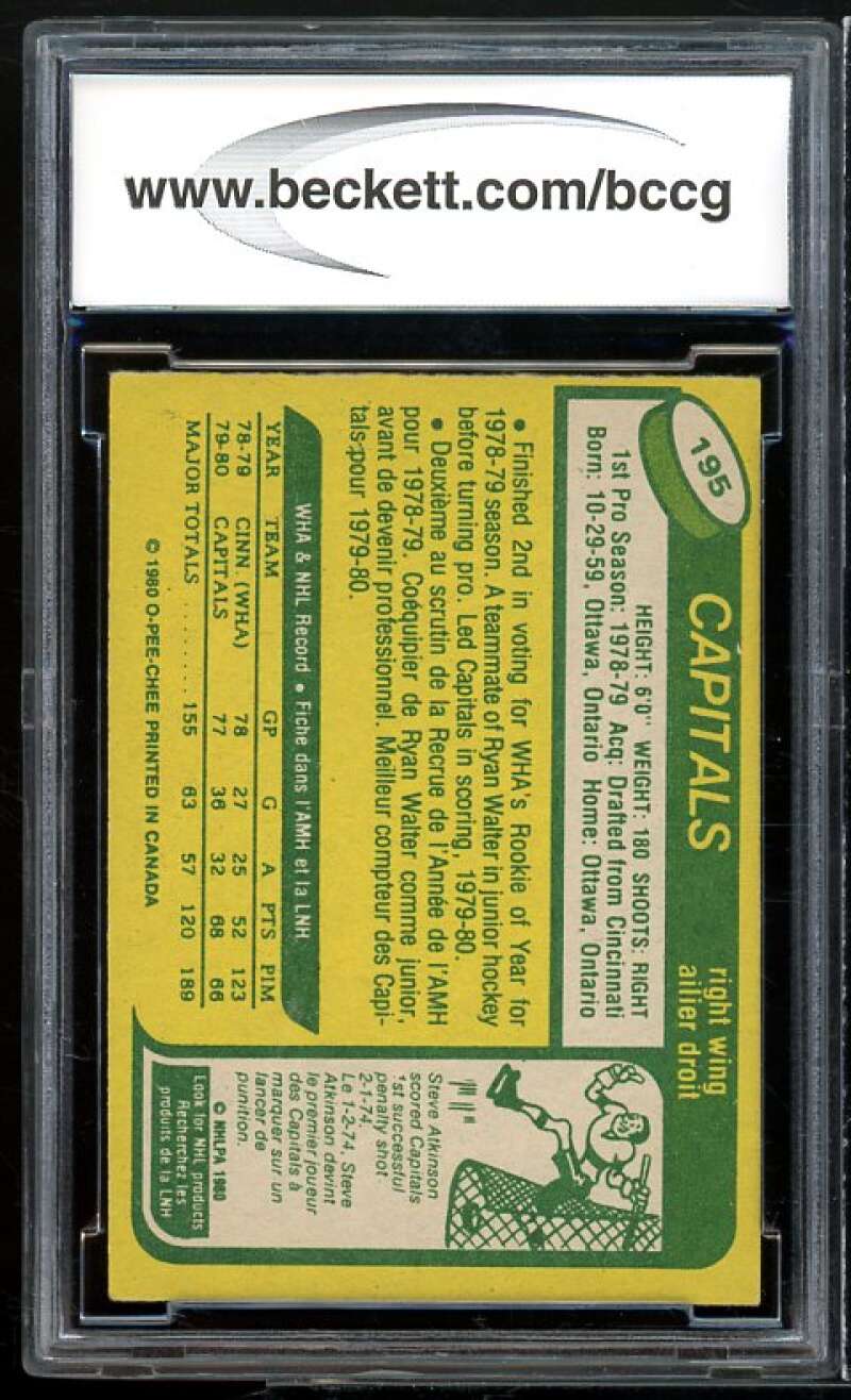 1980-81 O-Pee-Chee #195 Mike Gartner Card BGS BCCG 9 Near Mint+ Image 2