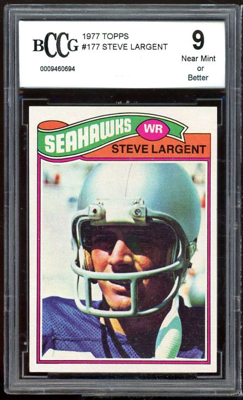 1977 Topps #177 Steve Largent Rookie Card BGS BCCG 9 Near Mint+ Image 1