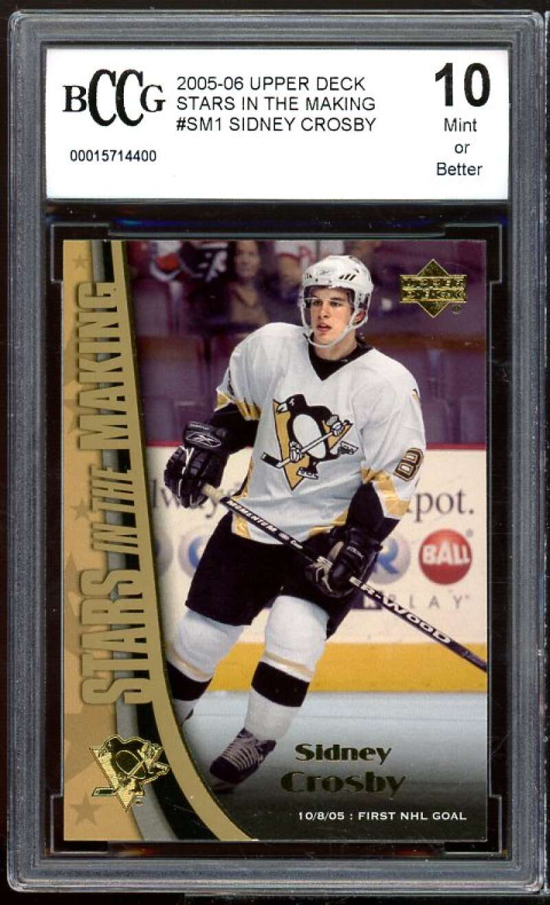 2005-06 UD Stars in the Making #SM1 Sidney Crosby Rookie Card BGS BCCG 10 Mint+ Image 1