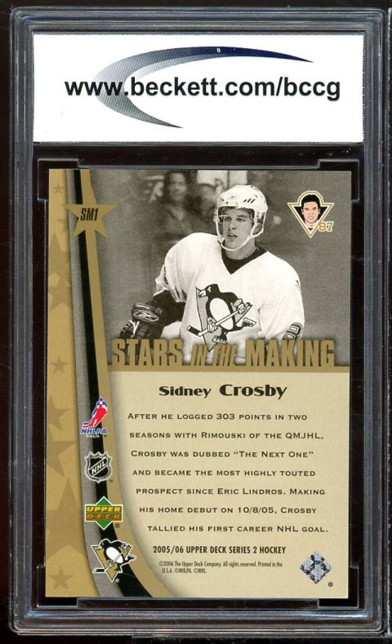 2005-06 UD Stars in the Making #SM1 Sidney Crosby Rookie Card BGS BCCG 10 Mint+ Image 2