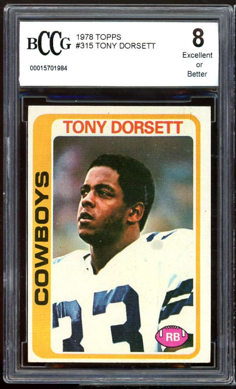 1978 Topps #315 Tony Dorsett Rookie Card BGS BCCG 8 Excellent+ Image 1