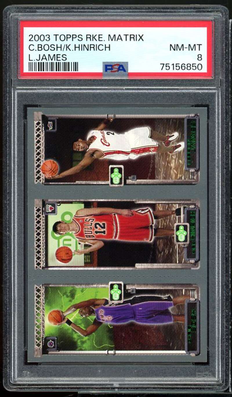 Bosh / Hinrich/ Lebron James Rookie Card 2003-04 Topps Matrix #111 PSA 8 Image 1