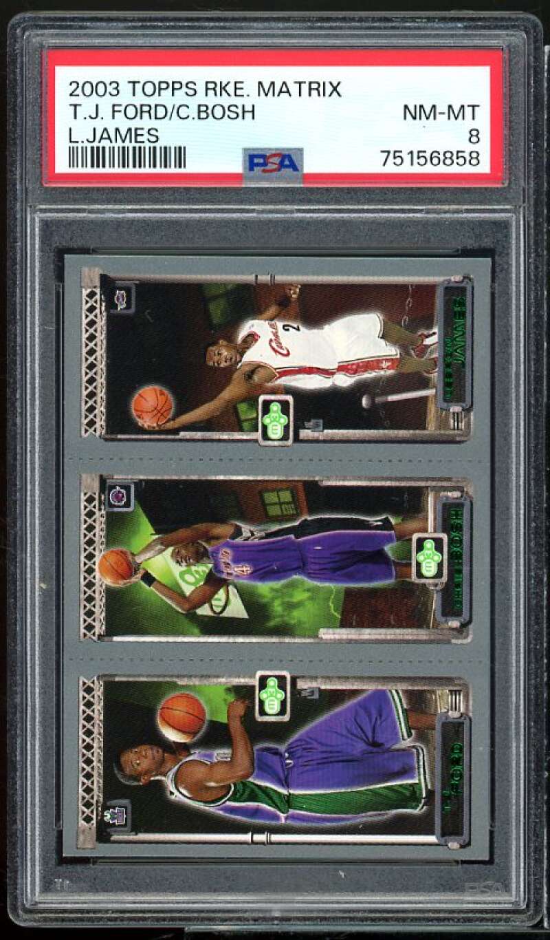 Ford / Bosh / Lebron James Rookie Card 2003-04 Topps Matrix #111 PSA 8 Image 1