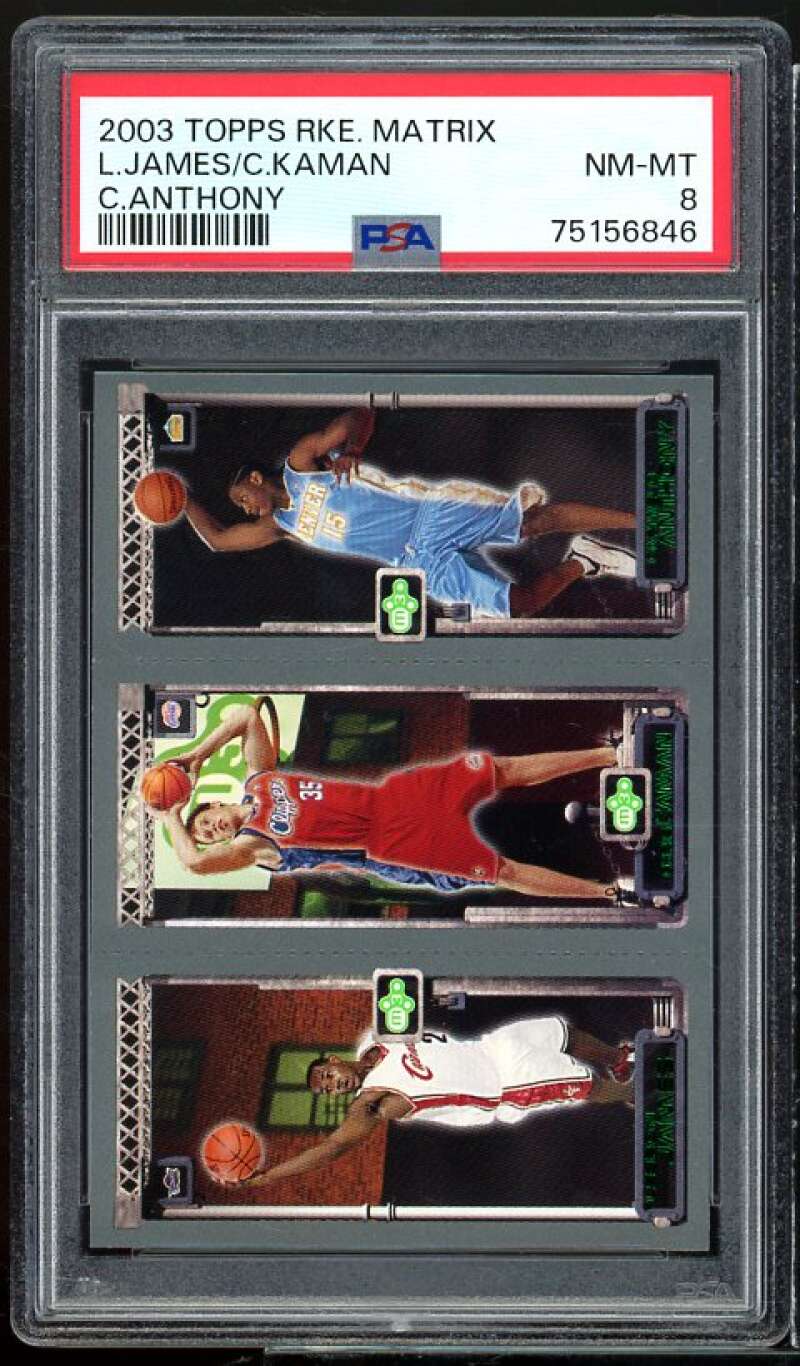 kaman / Anthony / Lebron James Rookie Card 2003-04 Topps Matrix #111 PSA 8 Image 1