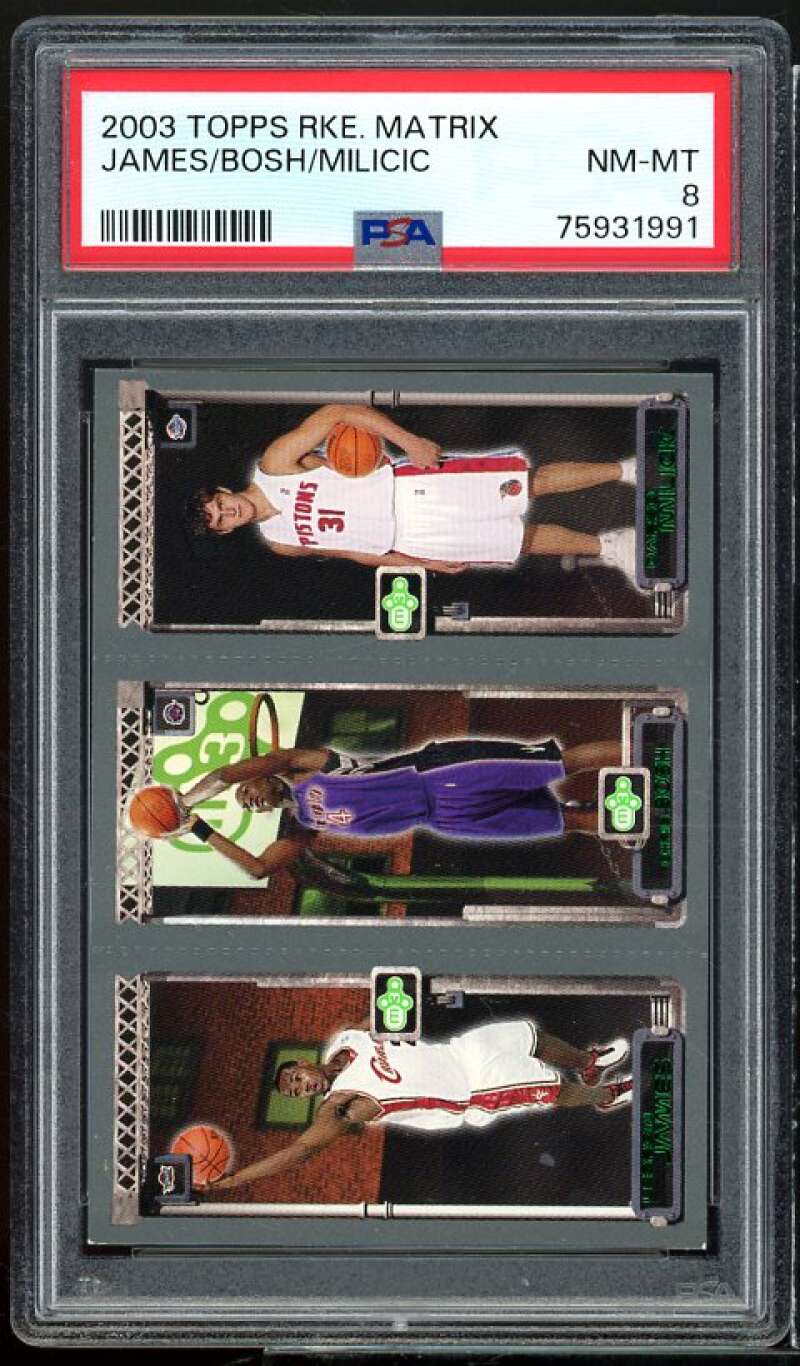 Bosh / Milicic / Lebron James Rookie Card 2003-04 Topps Matrix #111 PSA 8 Image 1