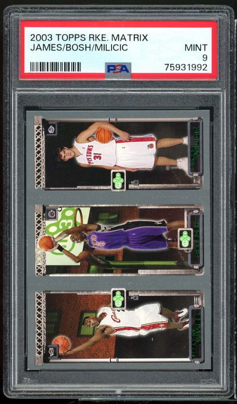 Bosh / Milicic / Lebron James Rookie Card 2003-04 Topps Matrix #111 PSA 9 Image 1