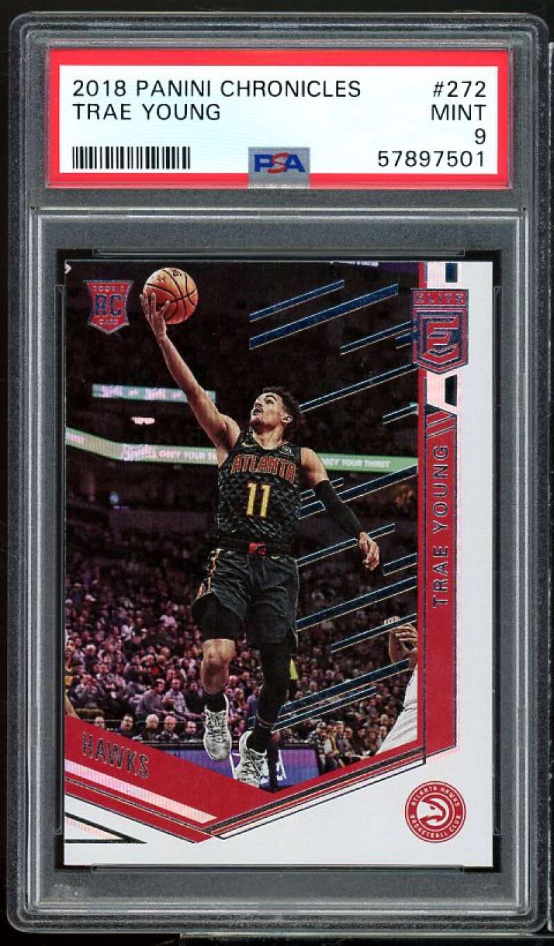 Trae Young Rookie Card 2018-19 Panini Chronicles #272 PSA 9 Image 1