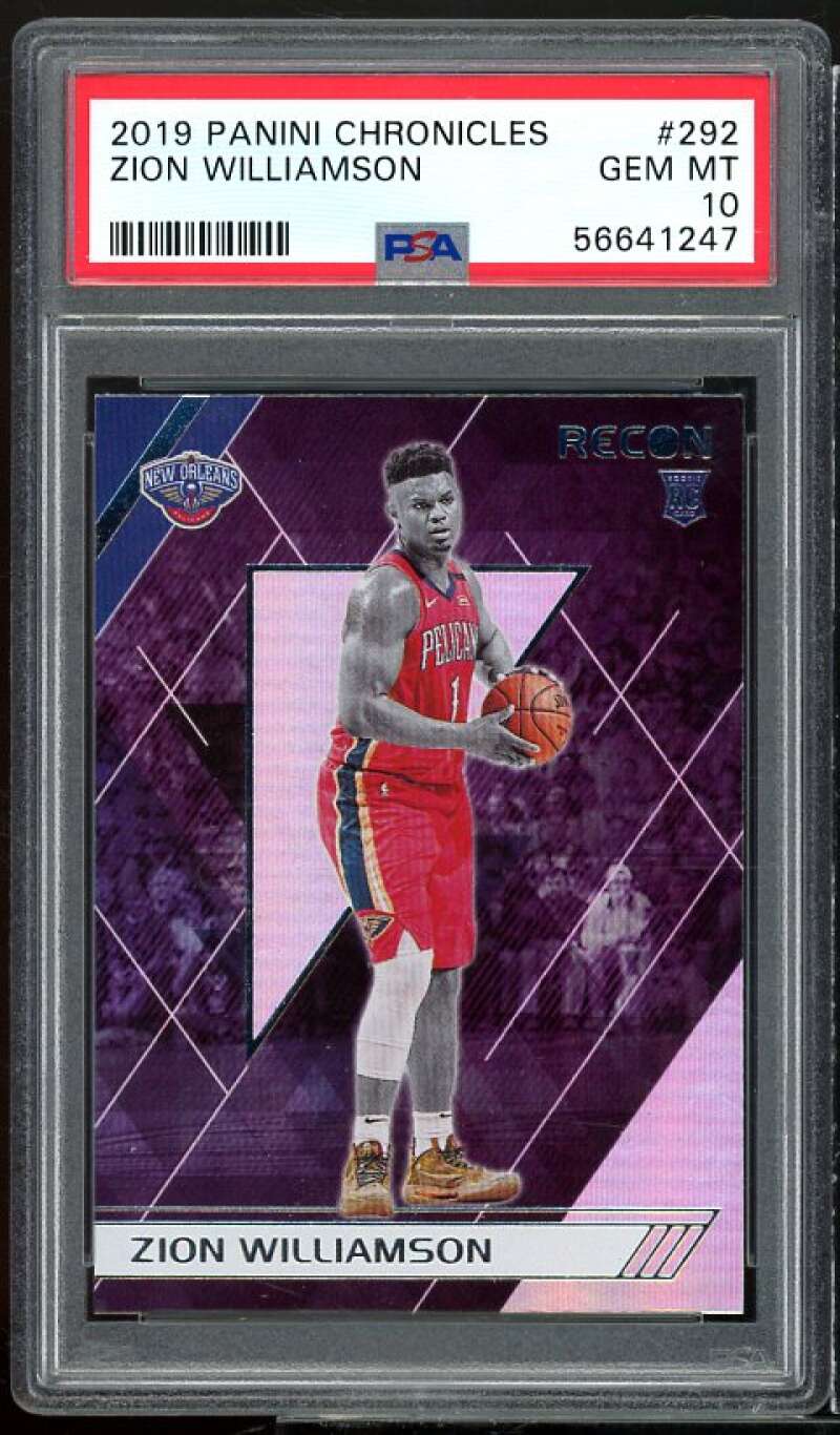 Zion Williamson Rookie Card 2019-20 Panini Chronicles #292 PSA 10 Image 1