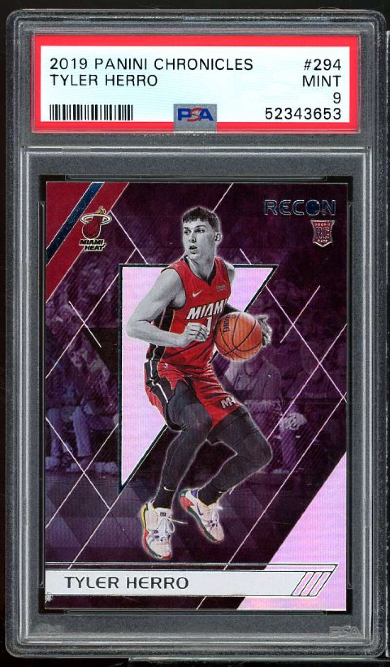 Tyler Herro Rookie Card 2019-20 Panini Chronicles #294 PSA 9 Image 1