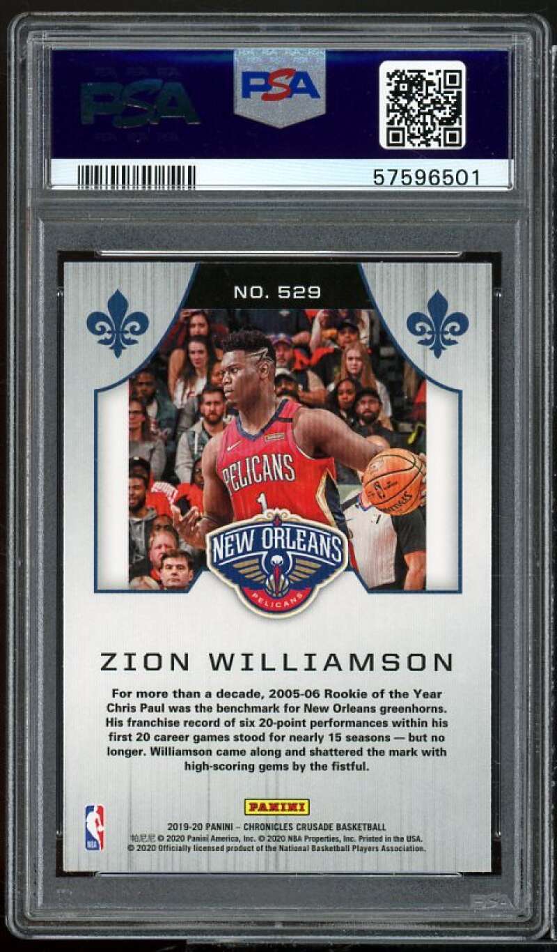 Zion Williamson Rookie Card 2019-20 Panini Chronicles #529 PSA 10