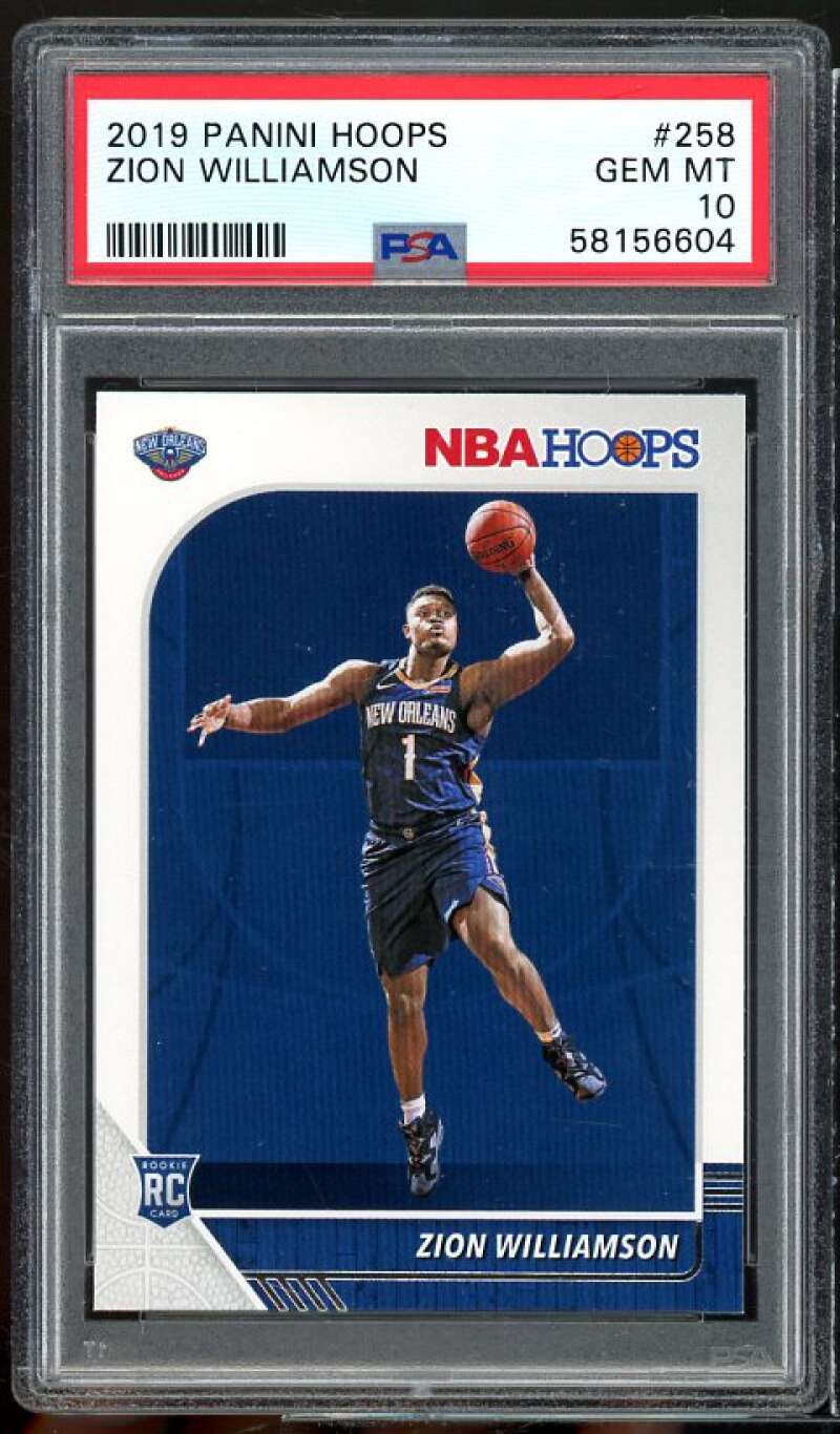 Zion Williamson Rookie Card 2019-20 Panini Hoops #258 PSA 10 Image 1