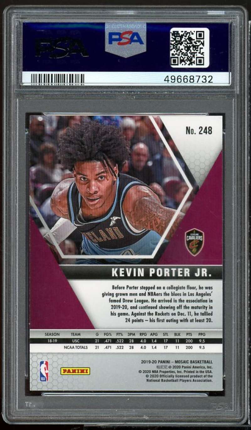 Kevin Porter Jr. Rookie Card 2019-20 Panini Mosaic #248 PSA 9 Image 2