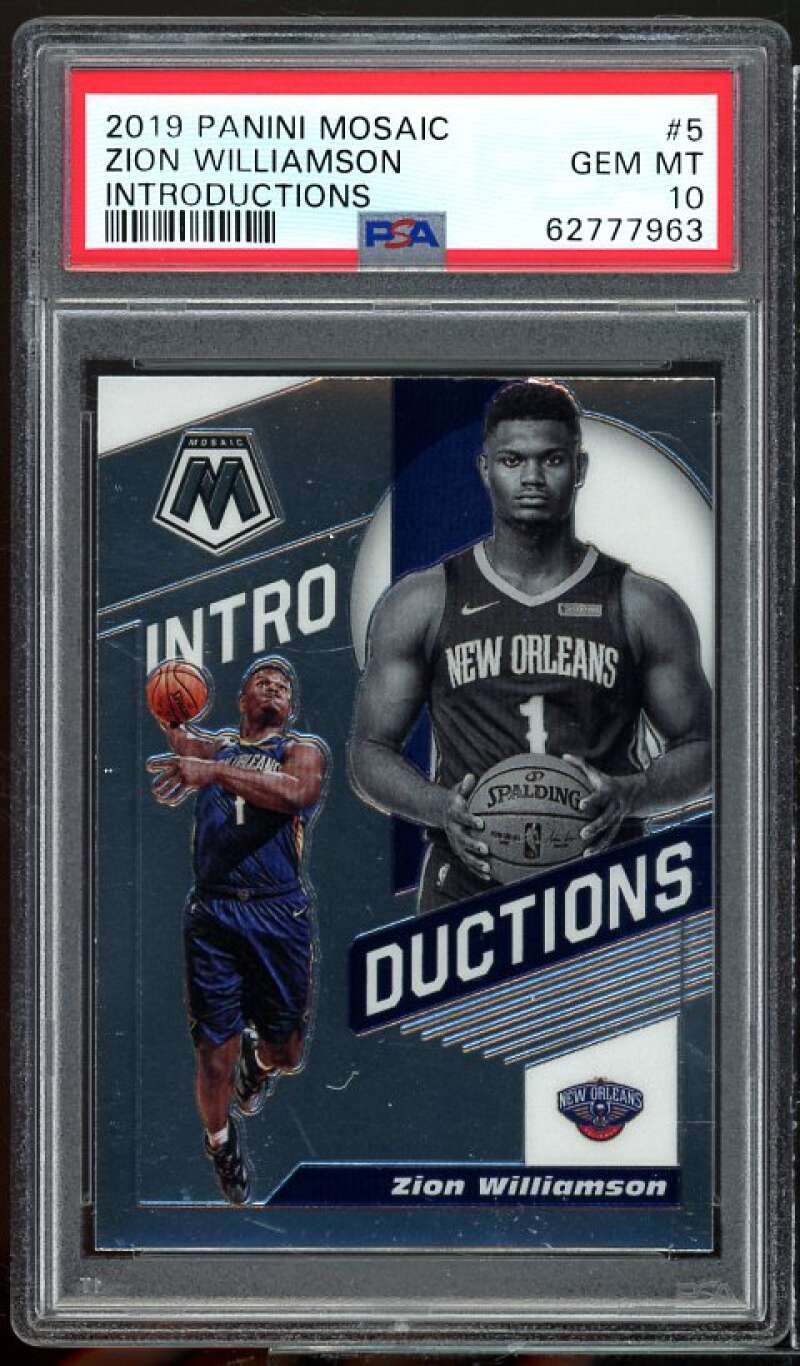 Zion Williamson Rookie Card 2019-20 Panini Mosaic Introductions #5 PSA 10 Image 1