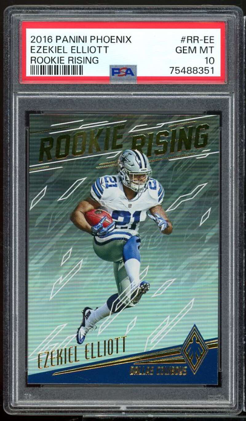 Ezekiel Elliott Rookie Card 2016 Panini Phoenix Rookie Rising #RR-EE PSA 10 Image 1