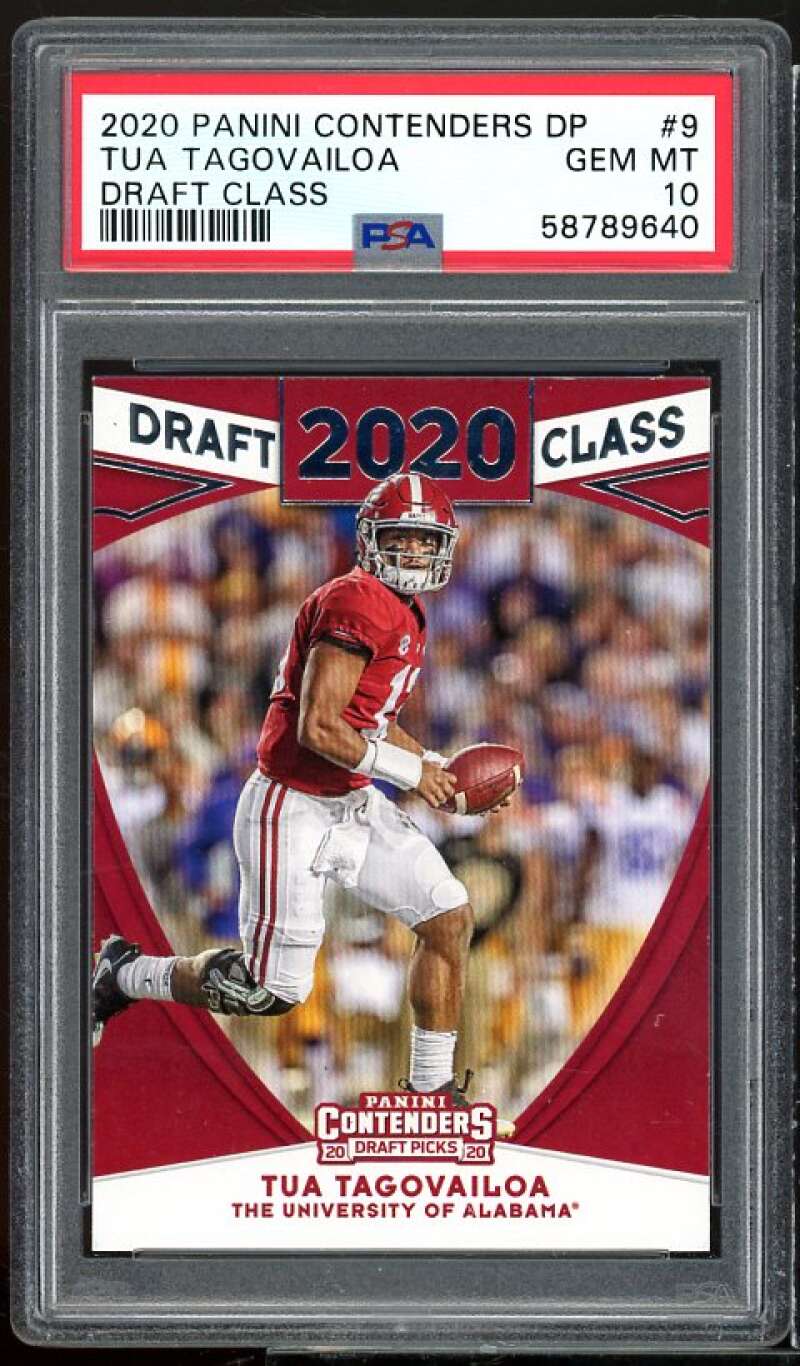 Tua Tagovailoa Rookie Card 2020 Panini Contenders DP #9 PSA 10 Image 1