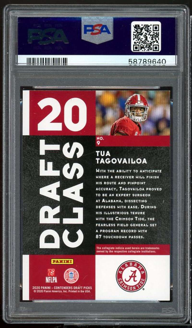 Tua Tagovailoa Rookie Card 2020 Panini Contenders DP #9 PSA 10 Image 2