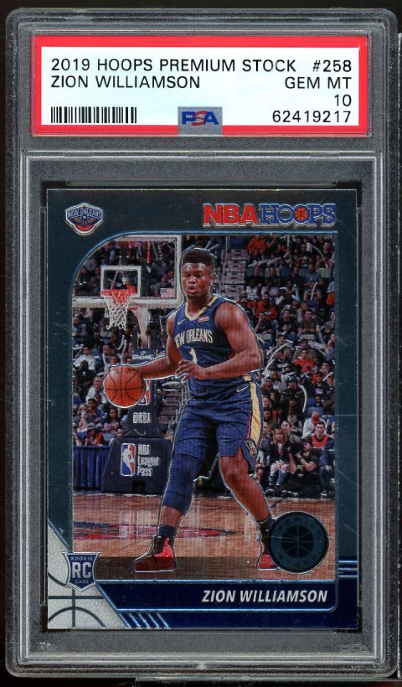 Zion Williamson Rookie Card 2019-20 Hoops Premium Stock #258 PSA