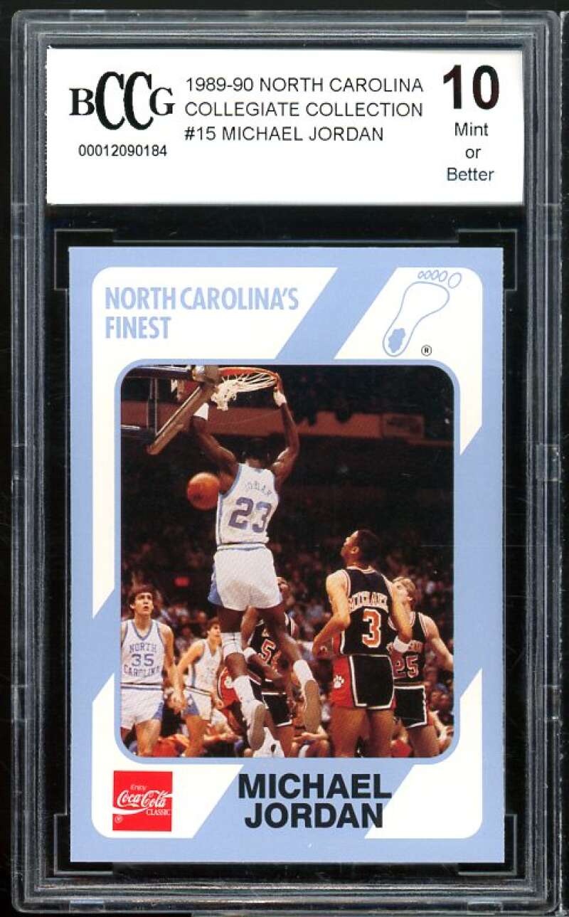 1989-90 North Carolina Collegiate Collection #15 Michael Jordan BGS BCCG 10 Mint Image 1