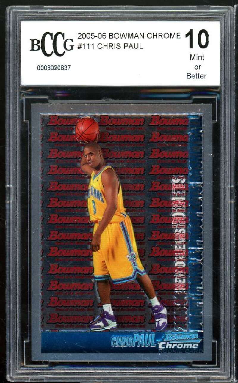 2005-06 Bowman Chrome #111 Chris Paul Rookie Card BGS BCCG 10 Mint+ Image 1