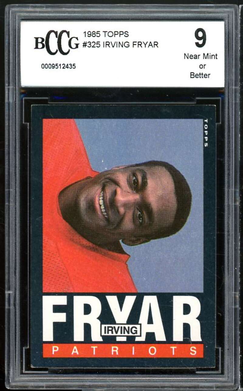 1985 Topps #325 Irving Fryar Rookie Card BGS BCCG 9 Near Mint+ Image 1