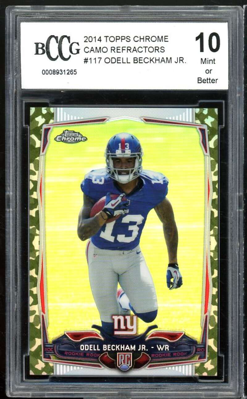 2014 Topps Chrome Camo Refractors #117 Odell Beckham Rookie BGS BCCG 10 Mint+ Image 1