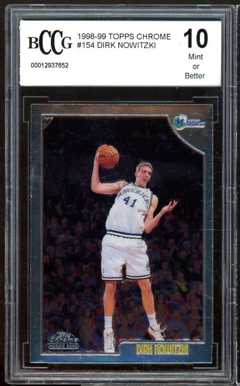 1998-99 Topps Chrome #154 Dirk Nowtizki Rookie Card BGS BCCG 10 Mint+ Image 1