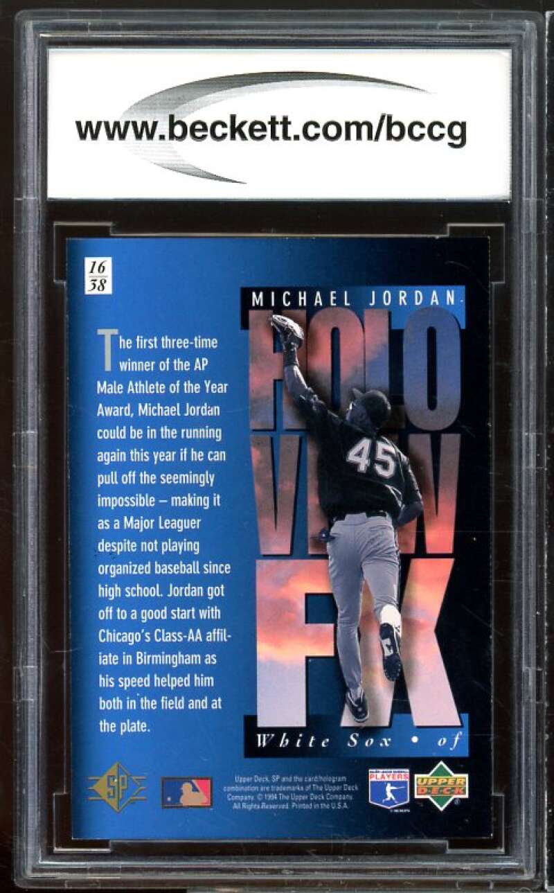 1994 SP Holoviews #16 Michael Jordan Baseball Rookie Card BGS BCCG 10 Mint+ Image 2