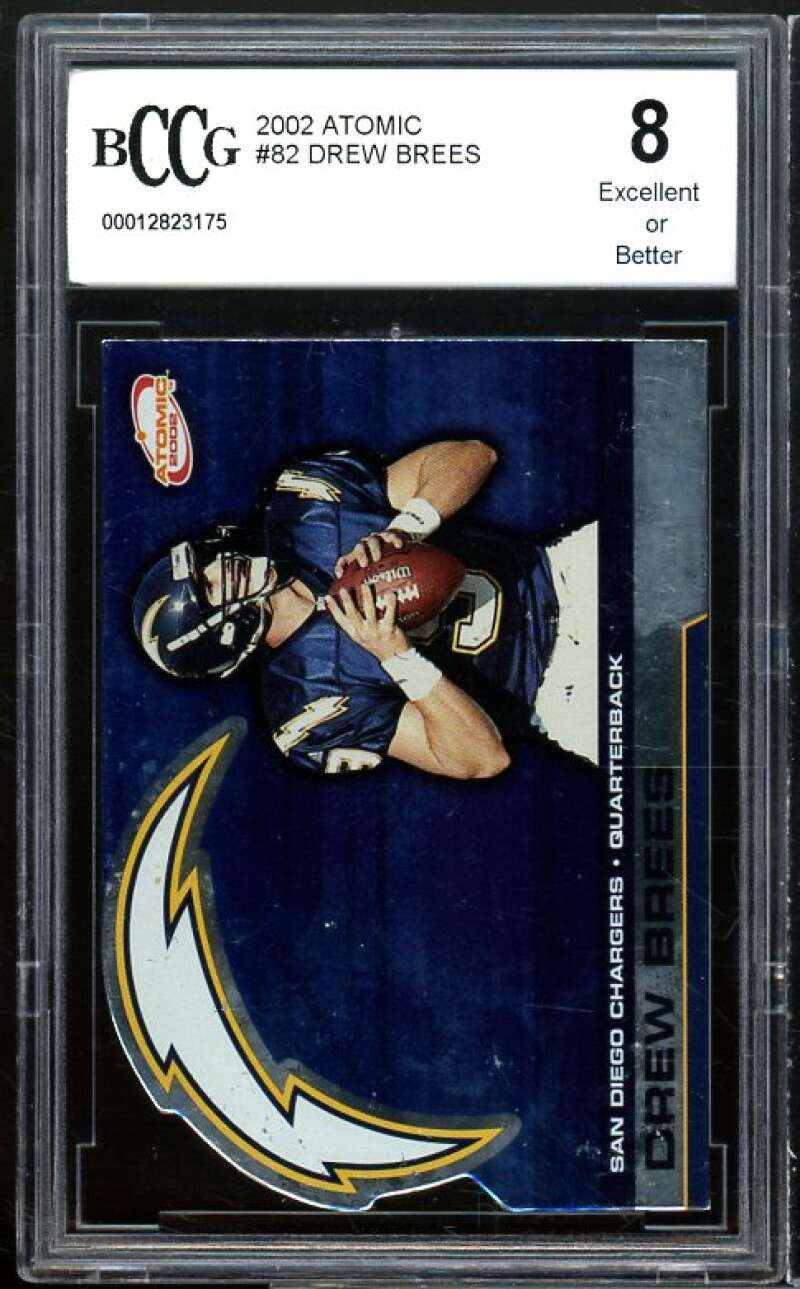 2002 Atomic #82 Drew Brees Card BGS BCCG 8 Excellent+ Image 1
