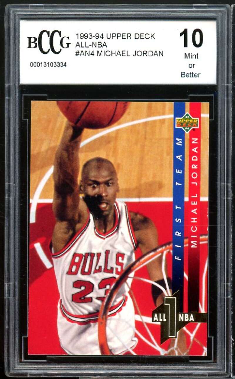 1993-04 Upper Deck All-NBA #an4 Michael Jordan Card BGS BCCG 10 Mint+ Image 1