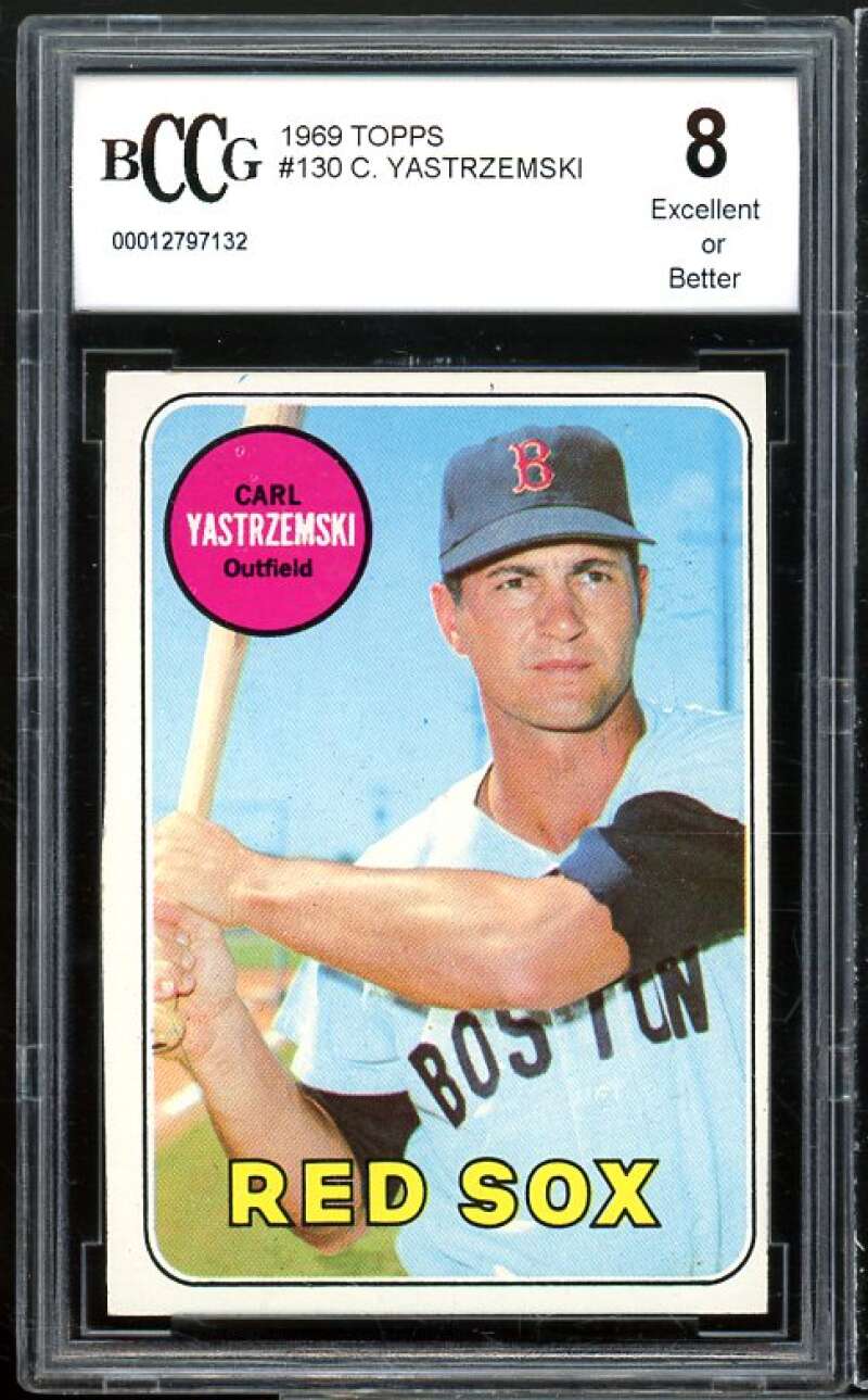 1969 Topps #130 Carl Yastrzemski Card BGS BCCG 8 Excellent+ Image 1