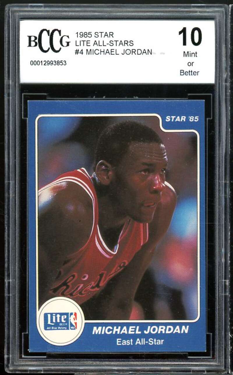 1985 Star Lite All-Stars #4 Michael Jordan Rookie Card BGS BCCG 10 Mint+ Image 1