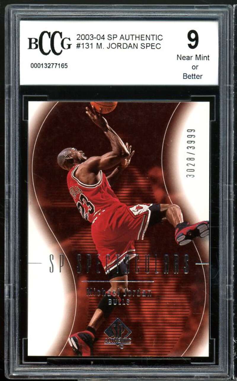 2003-04 SP Authentic #131 Michael Jordan Card BGS BCCG 9 Near Mint+ Image 1