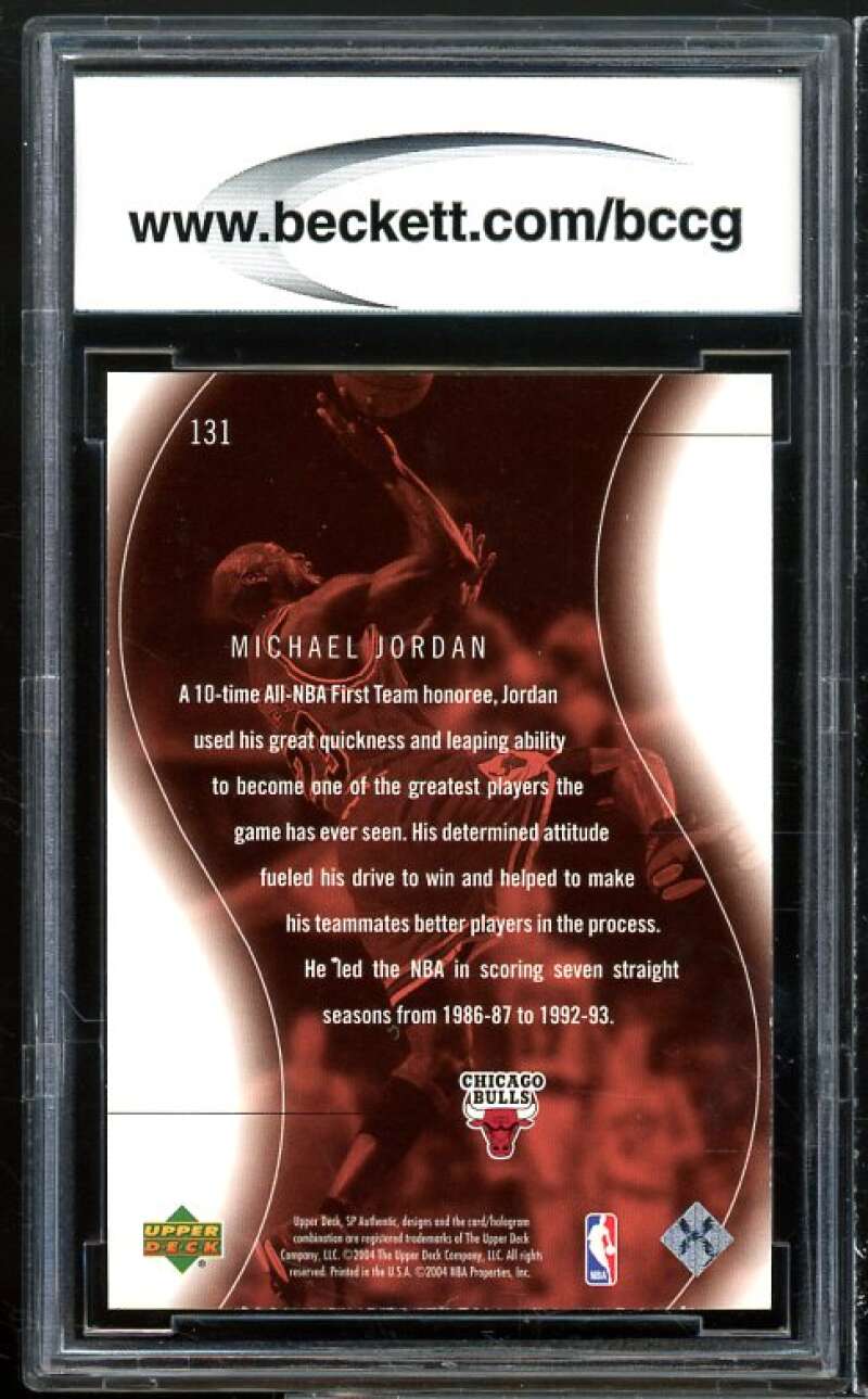 2003-04 SP Authentic #131 Michael Jordan Card BGS BCCG 9 Near Mint+ Image 2