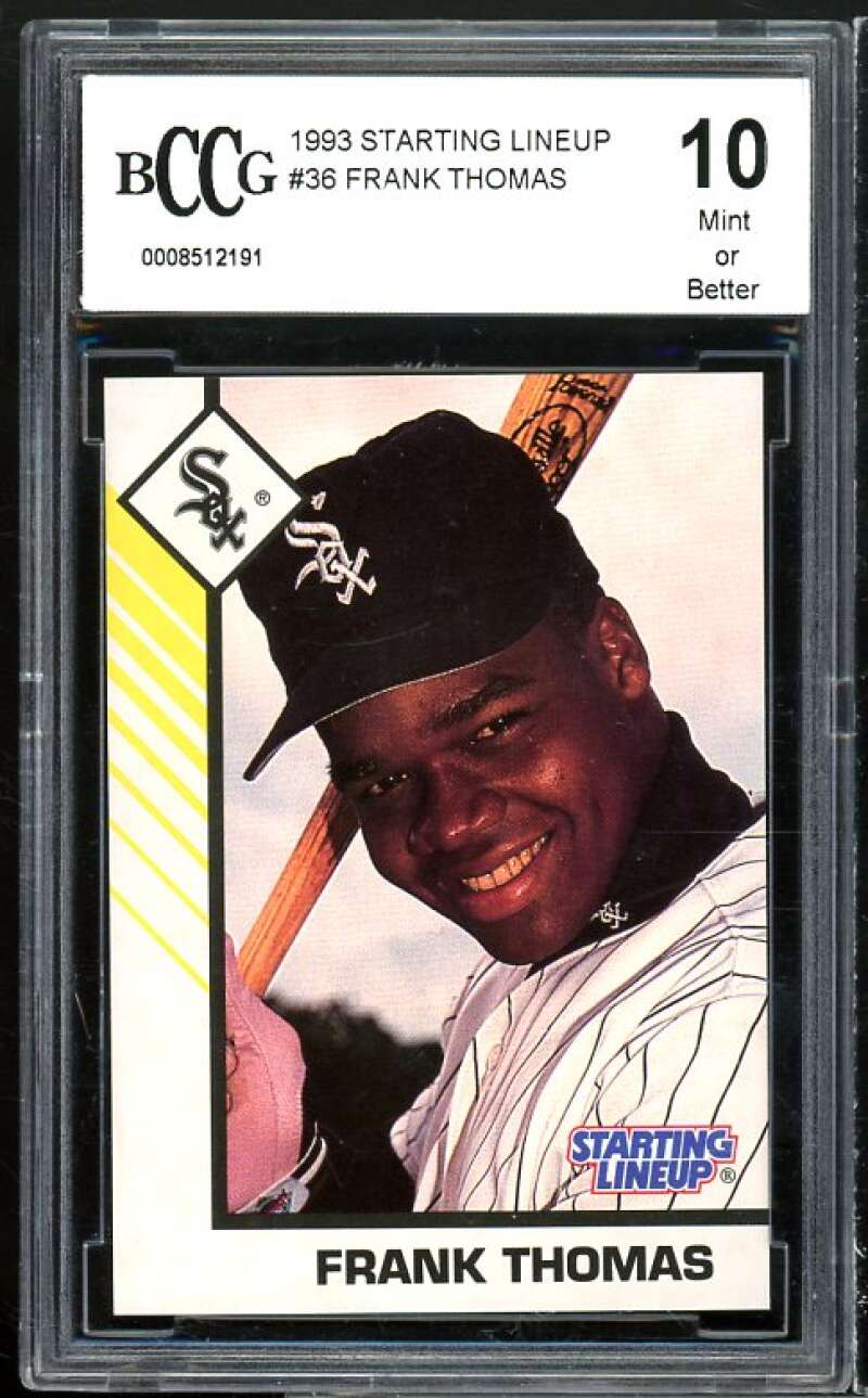 1993 Starting Lineup #36 Frank Thomas Card BGS BCCG 10 Mint+ Image 1