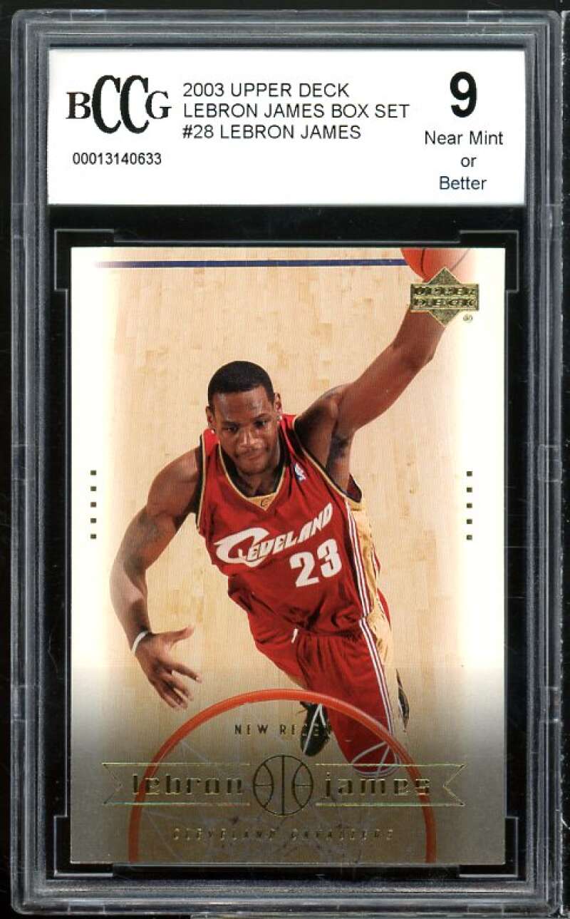 2003 Upper Deck Box Set #28 Lebron James Rookie Card BGS BCCG 9 Near Mint+ Image 1