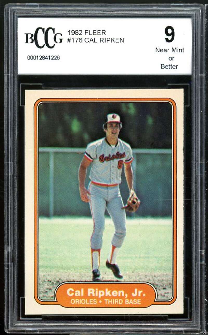 1982 Fleer #176 Cal Ripken Rookie Card BGS BCCG 9 Near Mint+ Image 1