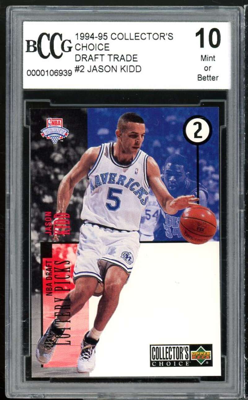 1994-95 Collector's Choice Draft Trade #2 Jason Kidd Rookie BGS BCCG 10 Mint+ Image 1