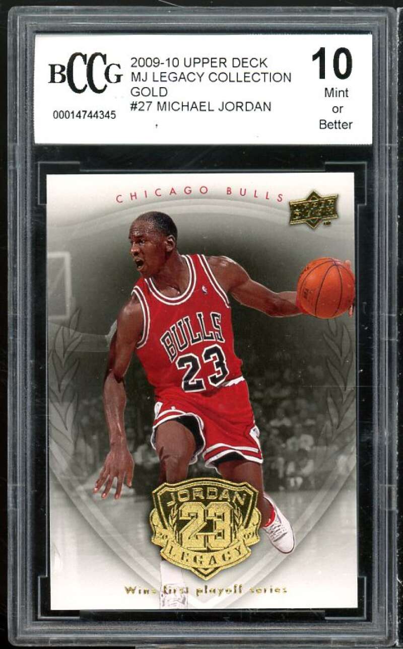 2009-10 Upper Deck MJ Legacy Collection Gold #27 Michael Jordan BGS BCCG 10 Mint Image 1
