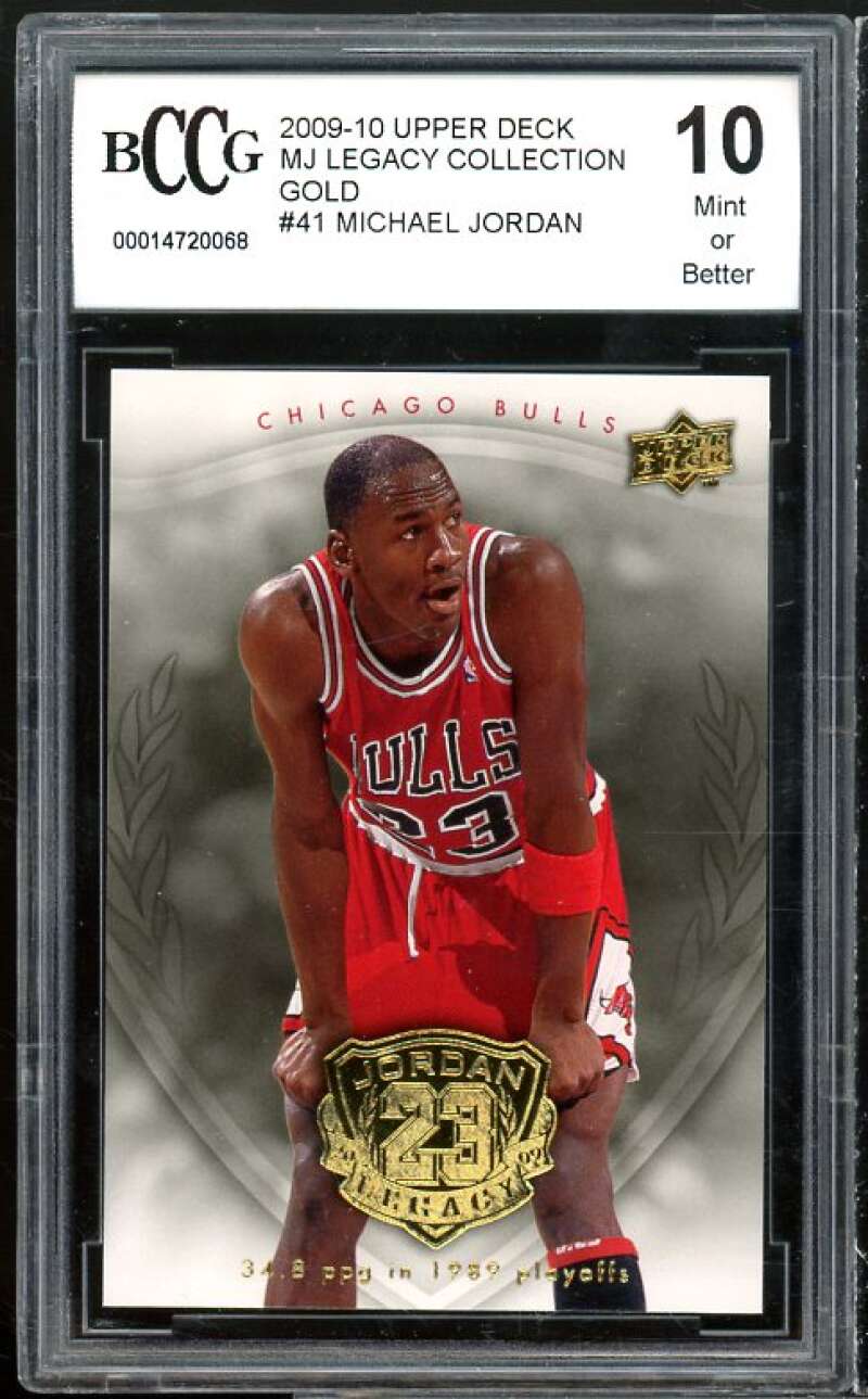 2009-10 Upper Deck MJ Legacy Collection Gold #41 Michael Jordan BGS BCCG 10 Mint Image 1