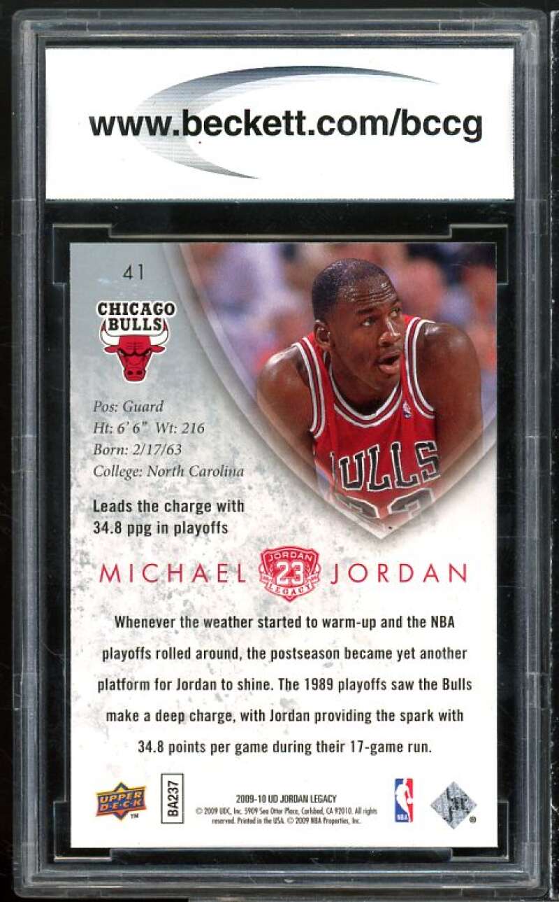 2009-10 Upper Deck MJ Legacy Collection Gold #41 Michael Jordan BGS BCCG 10 Mint Image 2