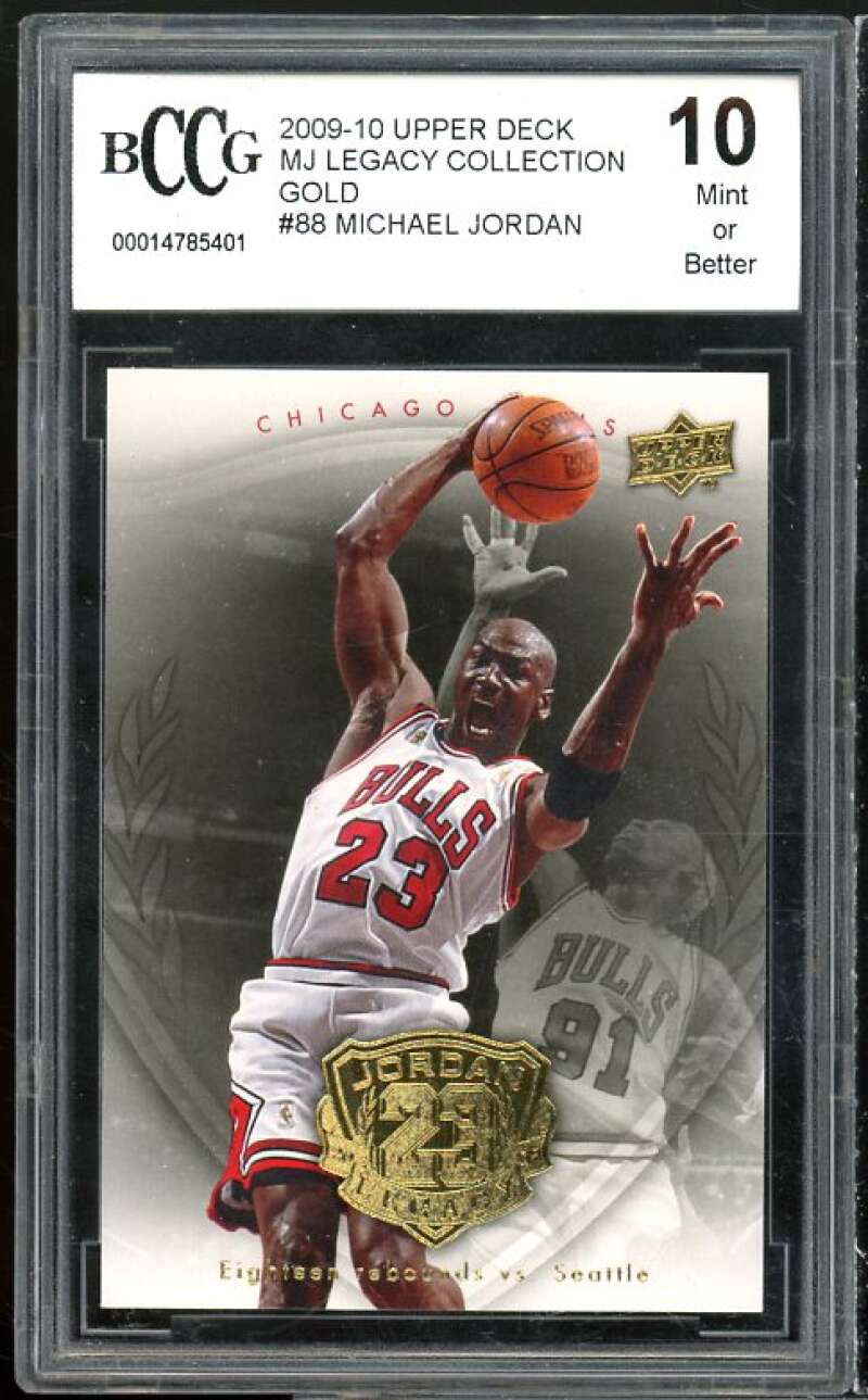 2009-10 Upper Deck MJ Legacy Collection Gold #88 Michael Jordan BGS BCCG 10 Mint Image 1