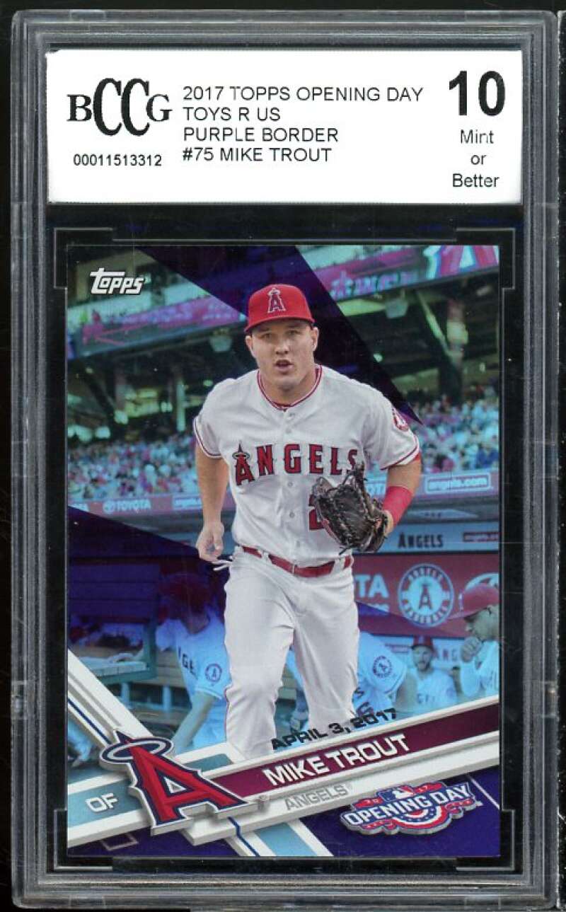 2017 Topps Opening Day Toys R Us Purple Border #75 BGS BCCG 10 Mint+ Image 1