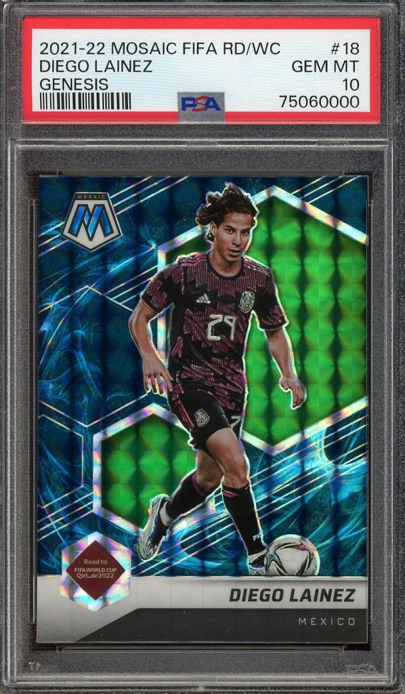 Diego Lainez 2021-22 Mosaic Prizm Road To Qatar Genesis #18  PSA 10 Image 1