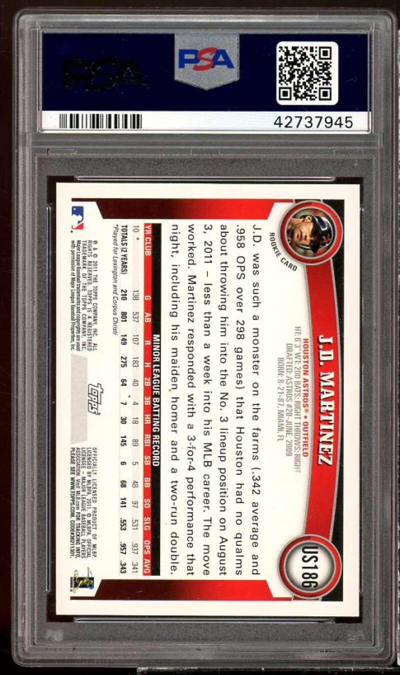 J.D. Martinez Rookie Card 2011 Topps Update #US186 PSA 10 Image 2