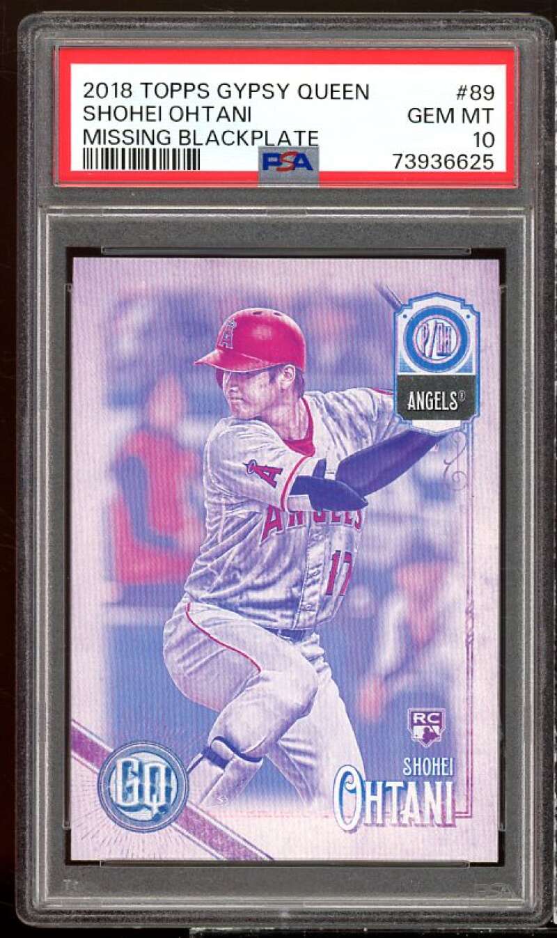 Shohei Ohtani Rookie Card 2018 Topps Gypsy Queen Missing Blackplate #89 PSA 10 Image 1