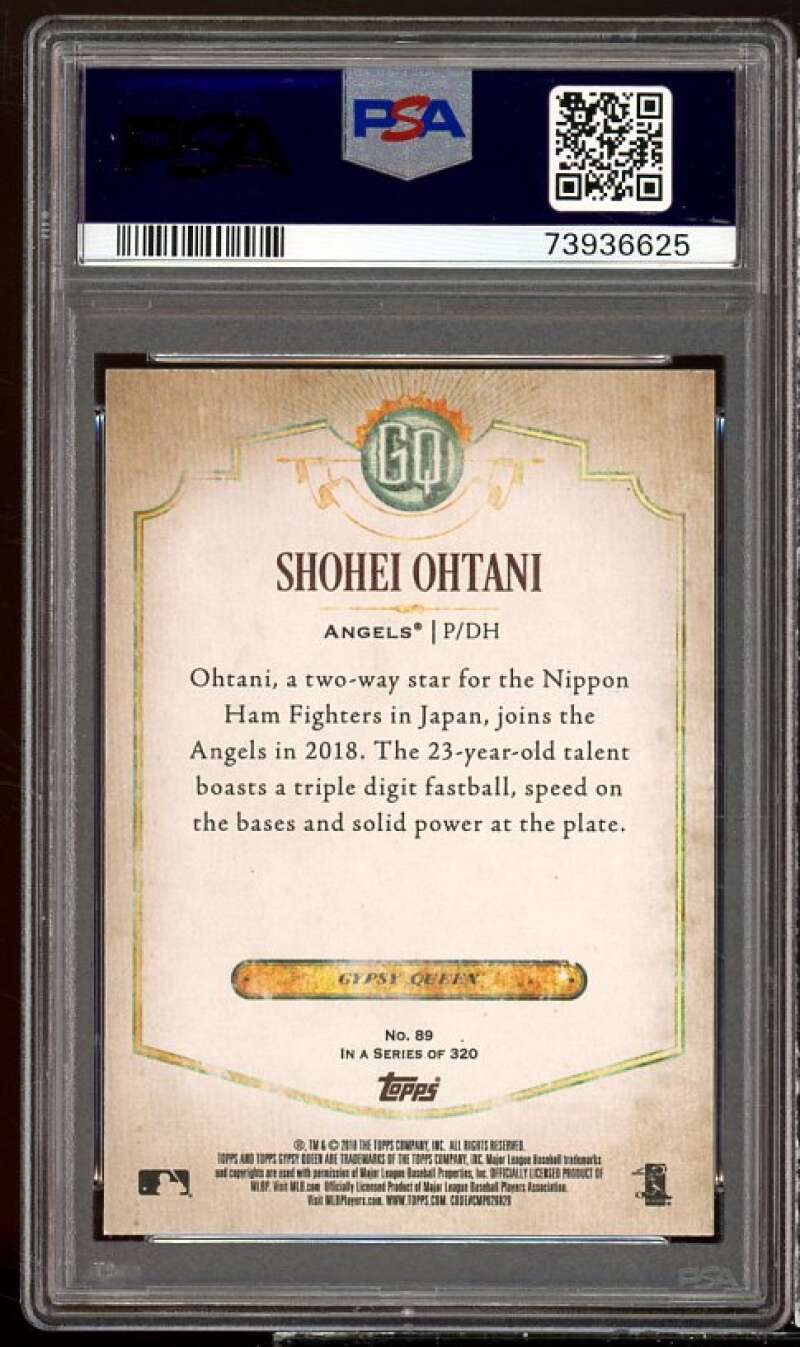 Shohei Ohtani Rookie Card 2018 Topps Gypsy Queen Missing Blackplate #89 PSA 10 Image 2