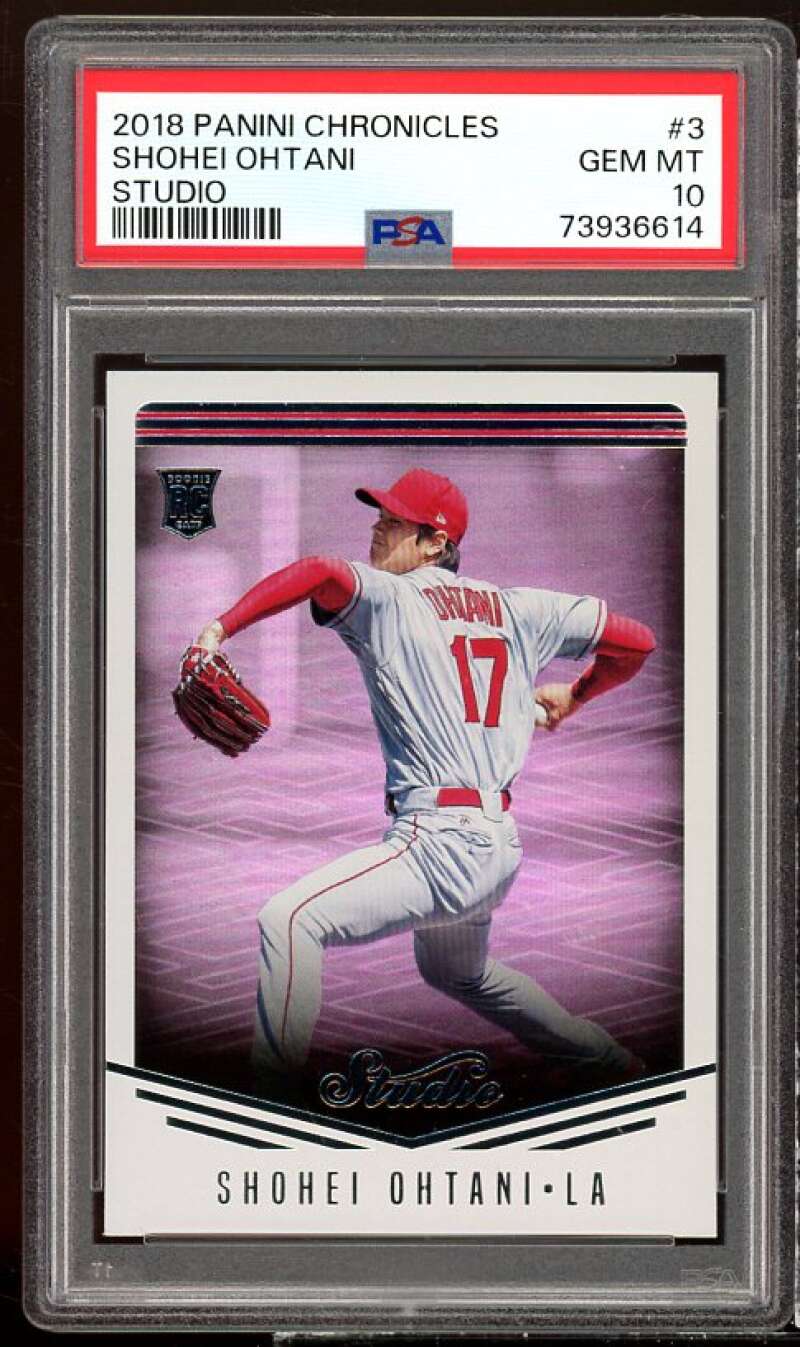 Shohei Ohtani Rookie Card 2018 Panini Chronicles Studio #3 PSA 10