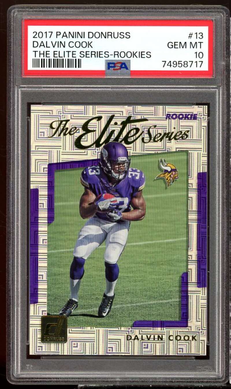 Dalvin Cook Rookie Card 2017 Donruss The Elite Series Rookies #13 PSA 10 Image 1